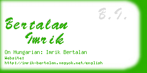 bertalan imrik business card